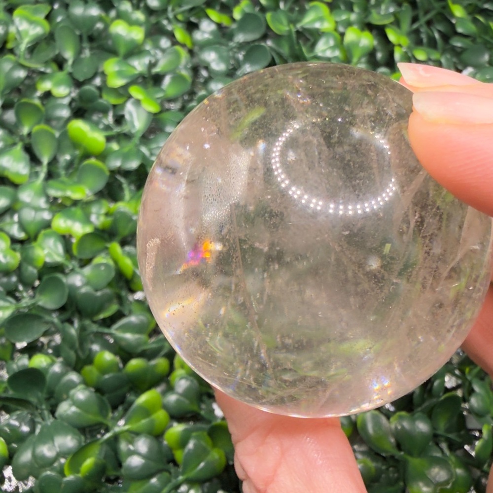 Incredible Clear Quartz Sphere w/ Huge Rainbow 55mm - Picture 7 of 9